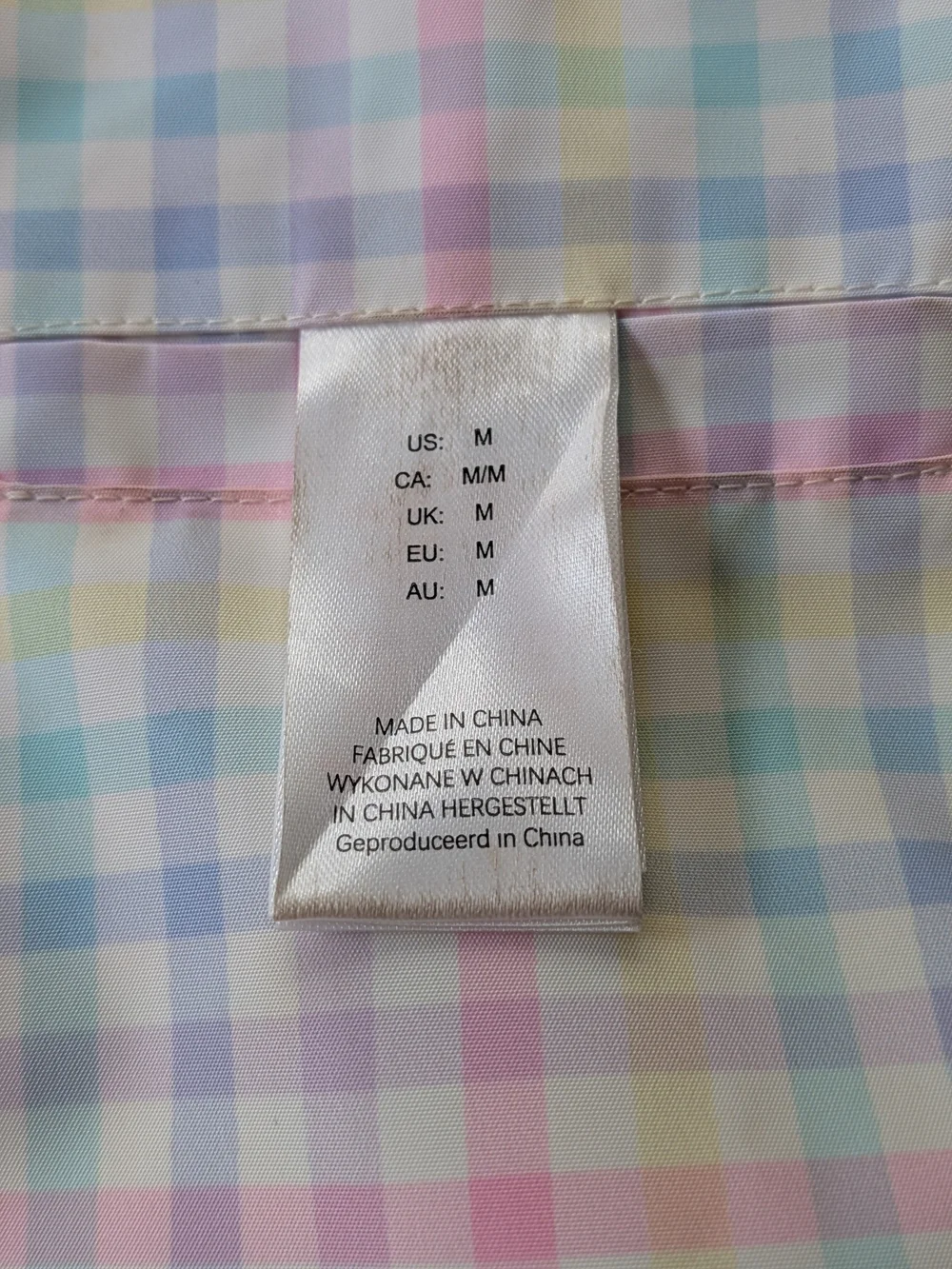 Novogratz Reversible Dog Raincoat Jacket Pastel Plaid Pink Medium M